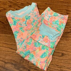 Lilly Pulitzer Kids Pajama Set - Pink and Blue Floral NEVER WORN (sz 10)